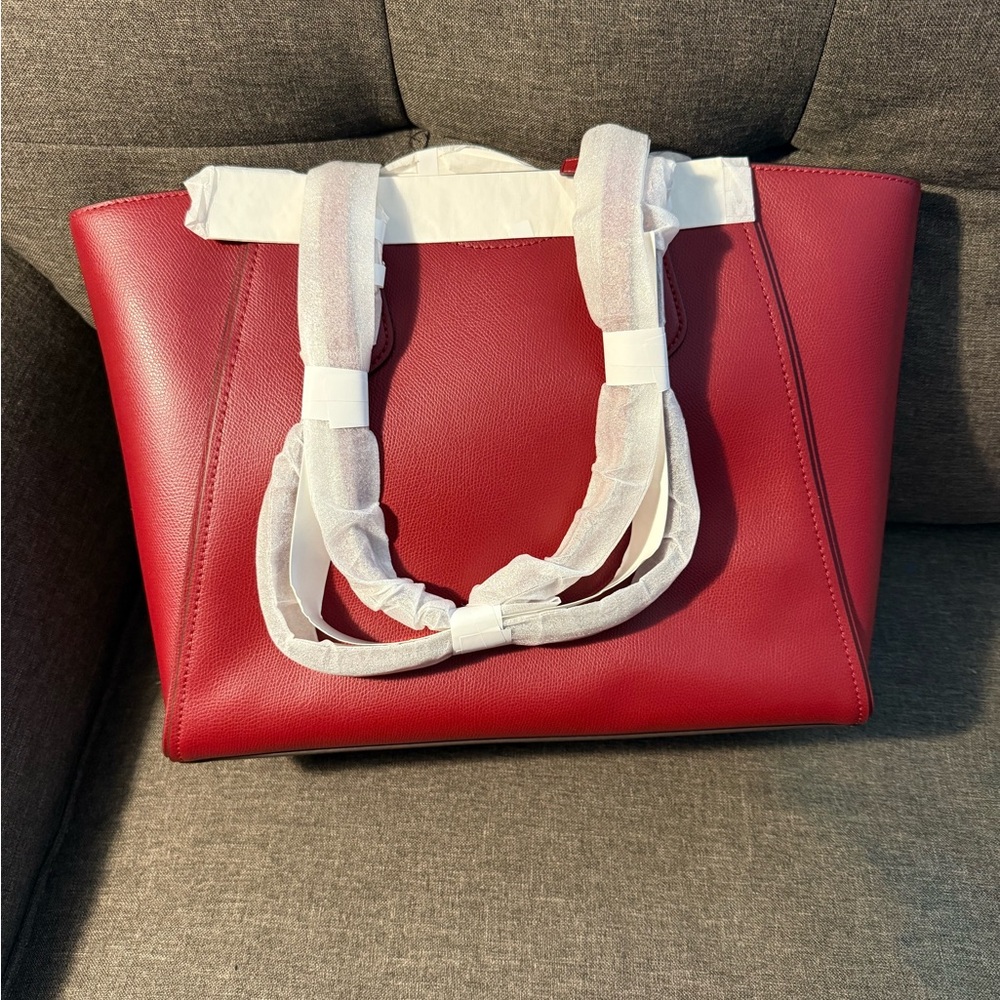 Elegant Red Michael Kors Taryn Tote Bag